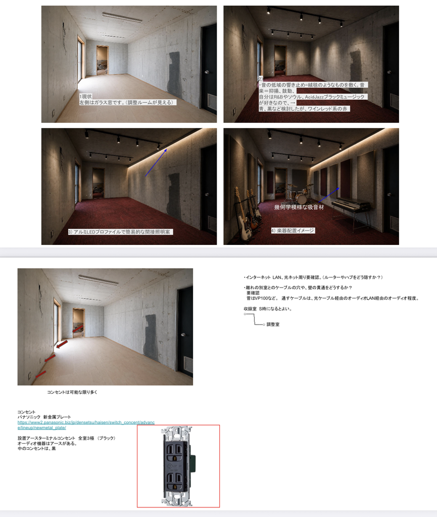 スタジオについて自分で作成した説明資料